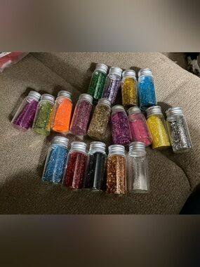 Assorted Colored Craft Glitter Jars - Multicolor Party & Home Supplies